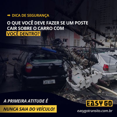 Leia mais sobre o artigo Saiba o que fazer se um poste cair sobre o carro com você dentro.