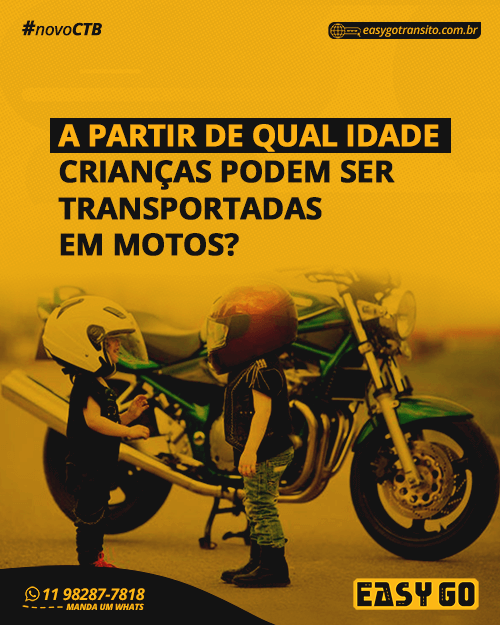 Transportar crianças menores de 10 anos em moto é imprudente e proibido  perante a lei.