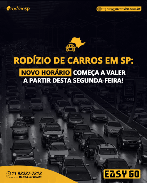 Leia mais sobre o artigo Novo horário começa a valer a partir desta segunda-feira para o rodízio de carros em SP