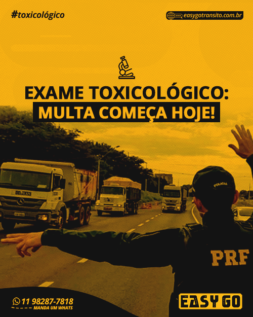 Leia mais sobre o artigo Exame toxicológico: multa começa hoje!