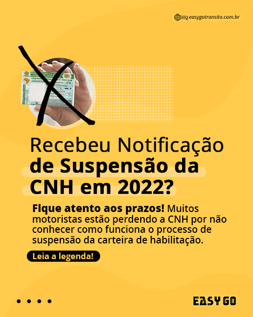 Leia mais sobre o artigo Recebeu Notificação de Suspensão da CNH em 2022?