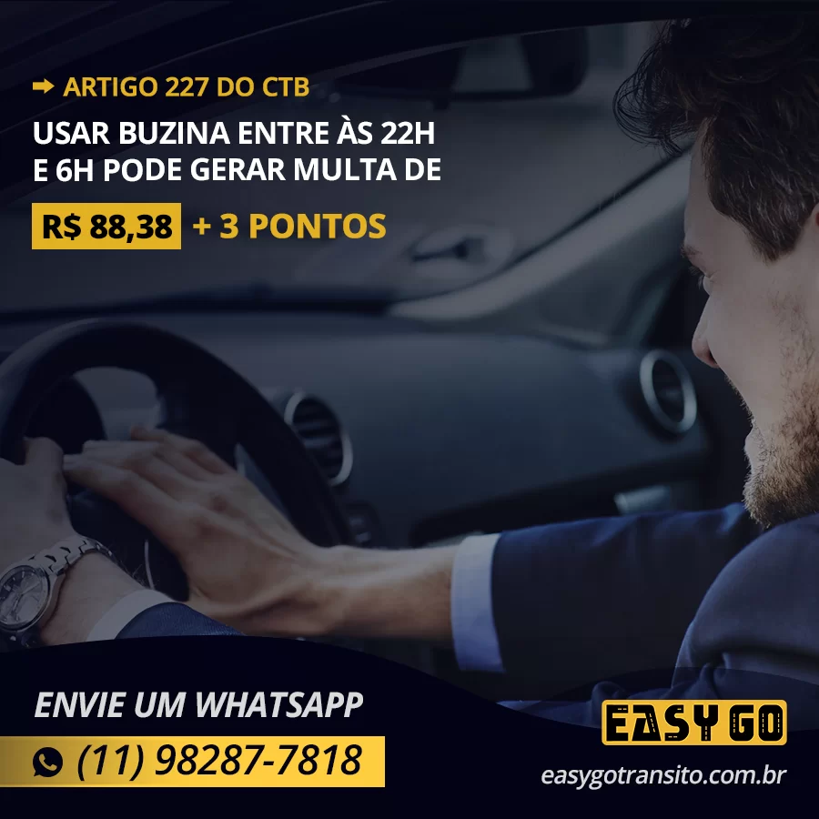 Art 227 multa buzina easy go transito