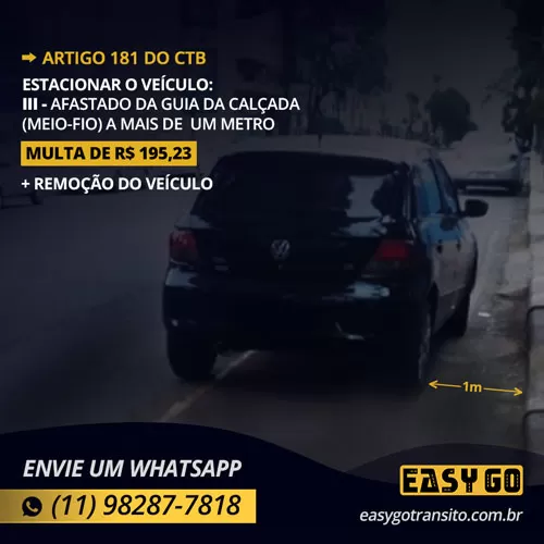 Art 181 multa parar longe da calcada easy go