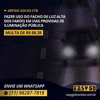 Art 224 multa farol alto easy go