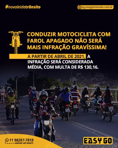 multa moto farol apagado easy go