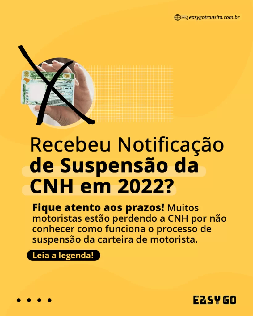 suspensão da cnh 2022